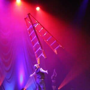 Bryan Dangerous Balancing Ladder On His Face